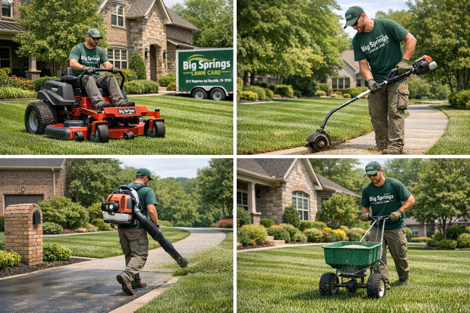 Weekly mowing and edging illustration for Big Springs Lawn Care