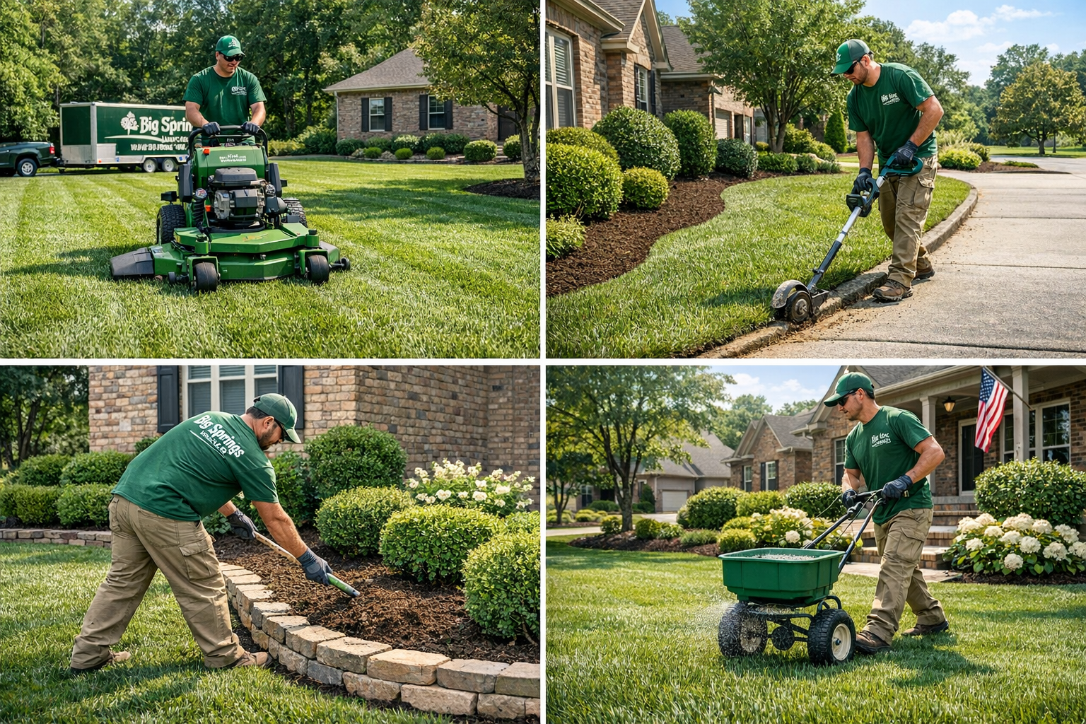 Mulch, beds, and yard refresh work illustration for Big Springs Lawn Care