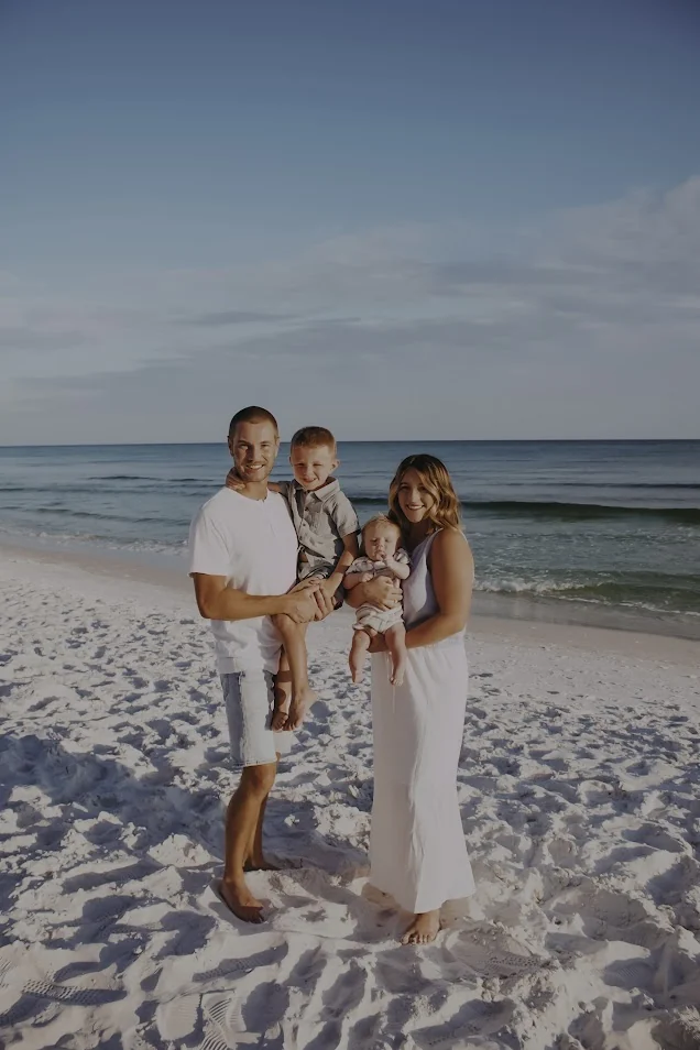 Jordan and his family at the beach